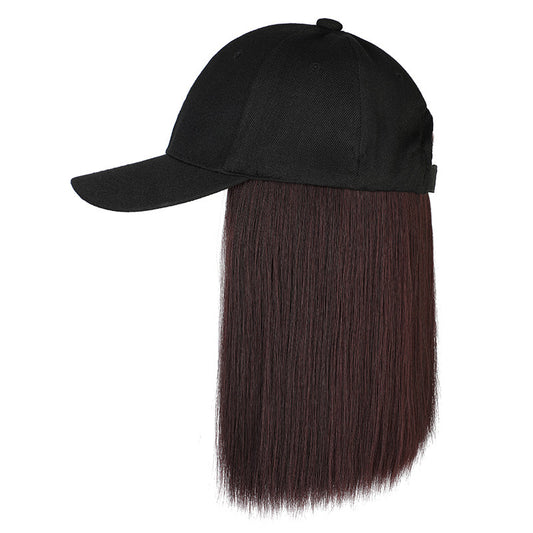 One Piece Wig Cap Short Straight Hair Female With Hat Wig Clavicle Hair Bobo