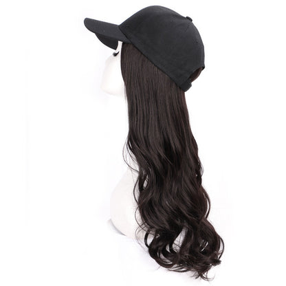 Wig Female Cap Wig Long Curly Hair Natural Big Wave Baseball Hat Wig One