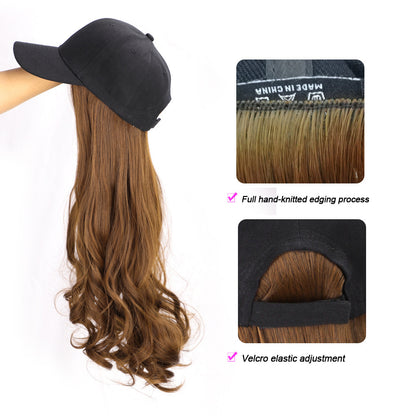 Wig Female Cap Wig Long Curly Hair Natural Big Wave Baseball Hat Wig One