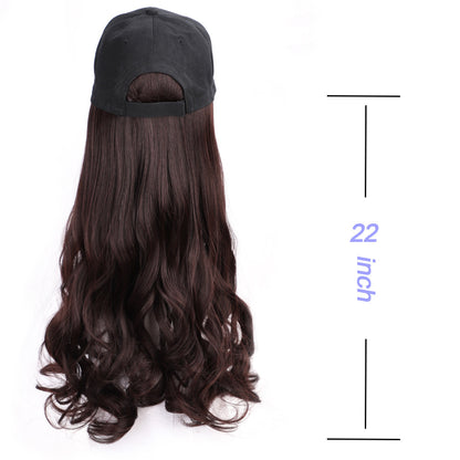 Wig Female Cap Wig Long Curly Hair Natural Big Wave Baseball Hat Wig One