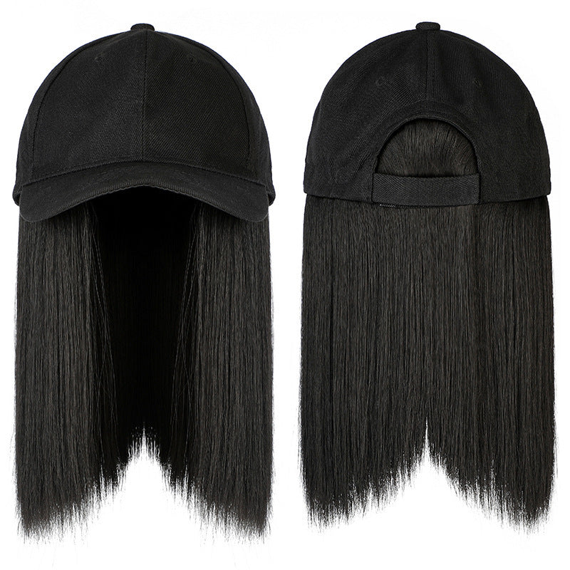 One Piece Wig Cap Short Straight Hair Female With Hat Wig Clavicle Hair Bobo