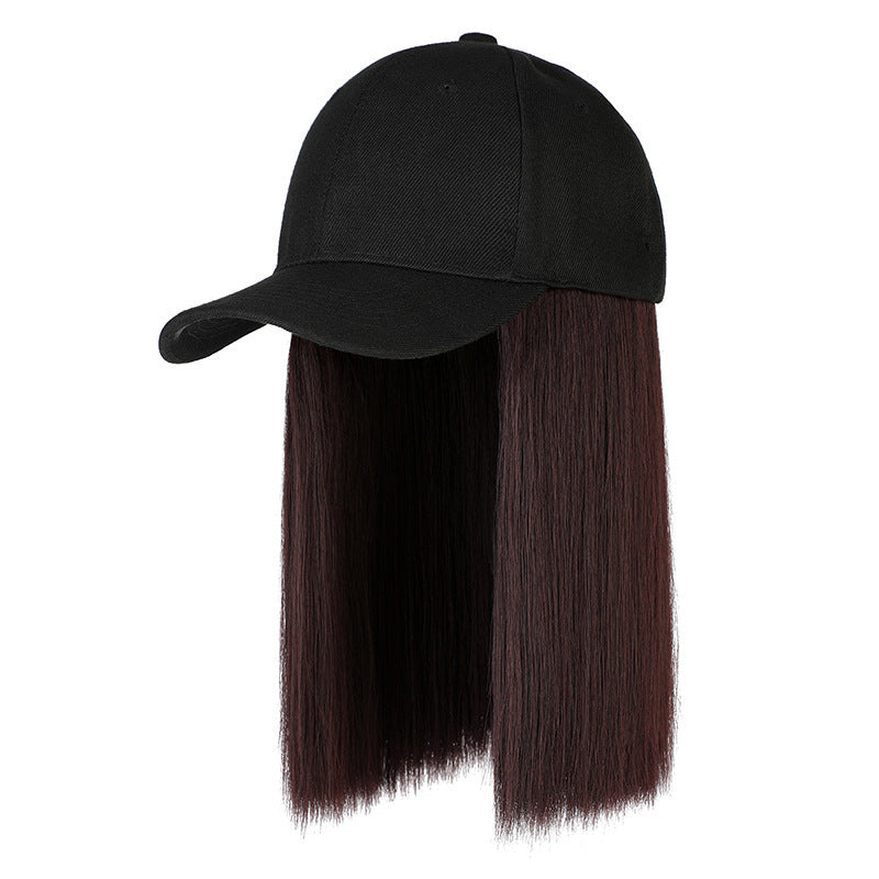 One Piece Wig Cap Short Straight Hair Female With Hat Wig Clavicle Hair Bobo