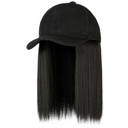 One Piece Wig Cap Short Straight Hair Female With Hat Wig Clavicle Hair Bobo